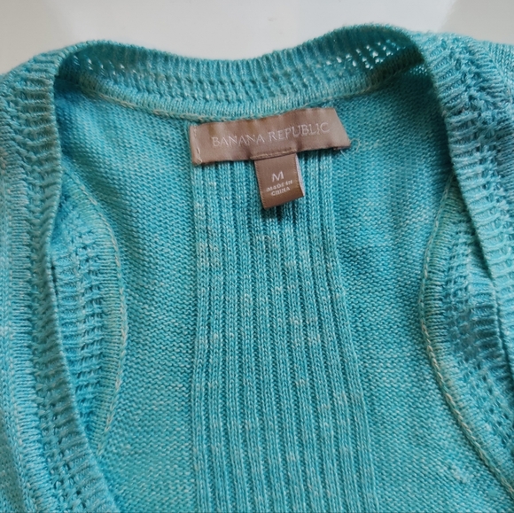 Banana Republic Sea Glass Linen Sweater tank M - Picture 3 of 3